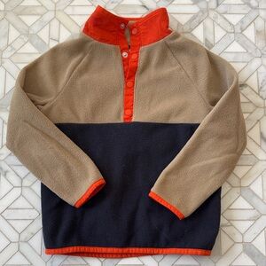 Old Navy Tan and Navy Kids Sweatshirt with Red Accents